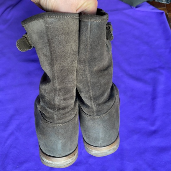 JCrew Langston Interior Wedge Ankle Boots Suede Green Slouch Shaft Boots Size 9 - Picture 15 of 16